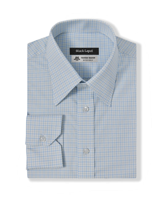 Blue and Grey Check Dress Shirt 1