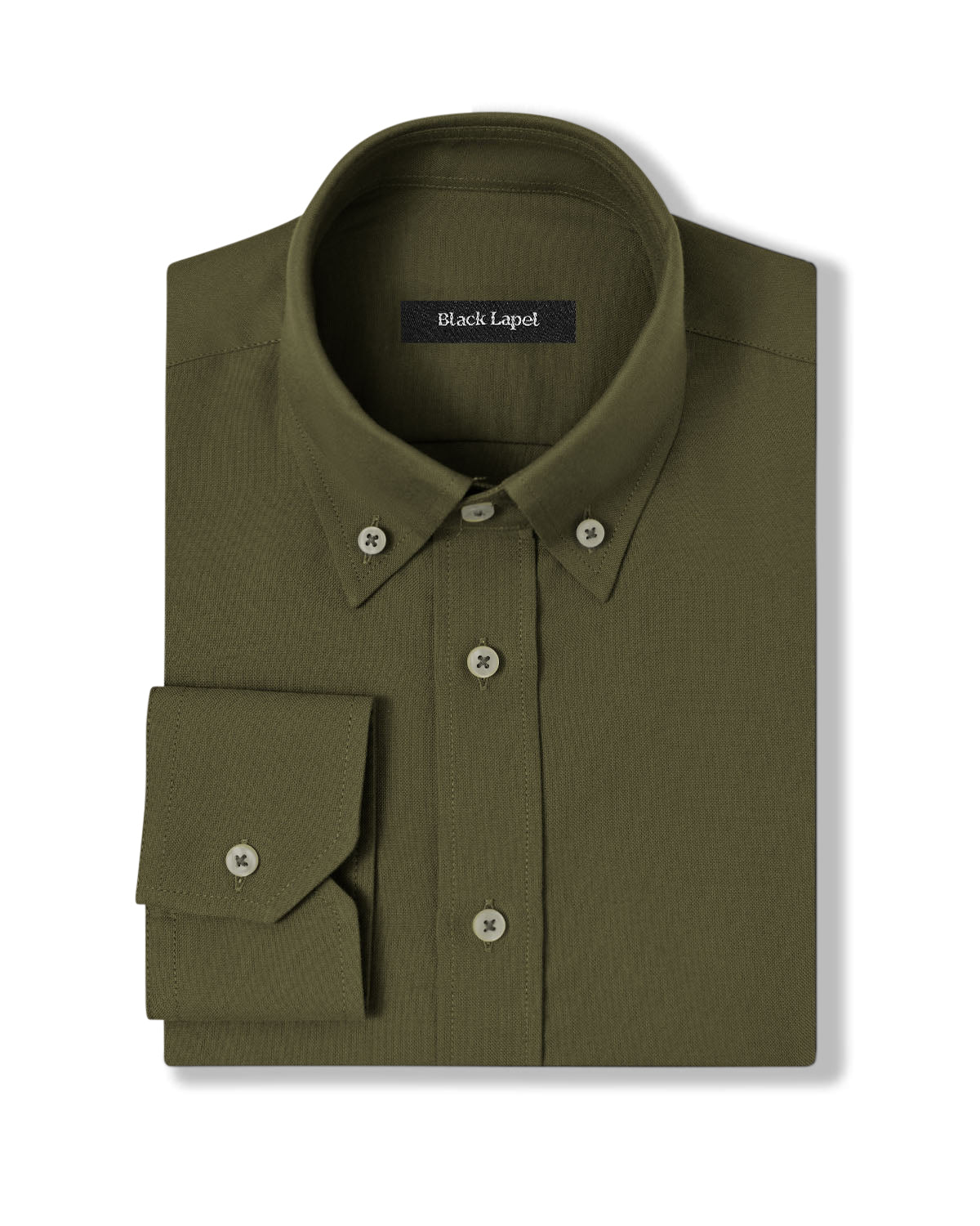 Campus Olive Green Oxford Dress Shirt 1