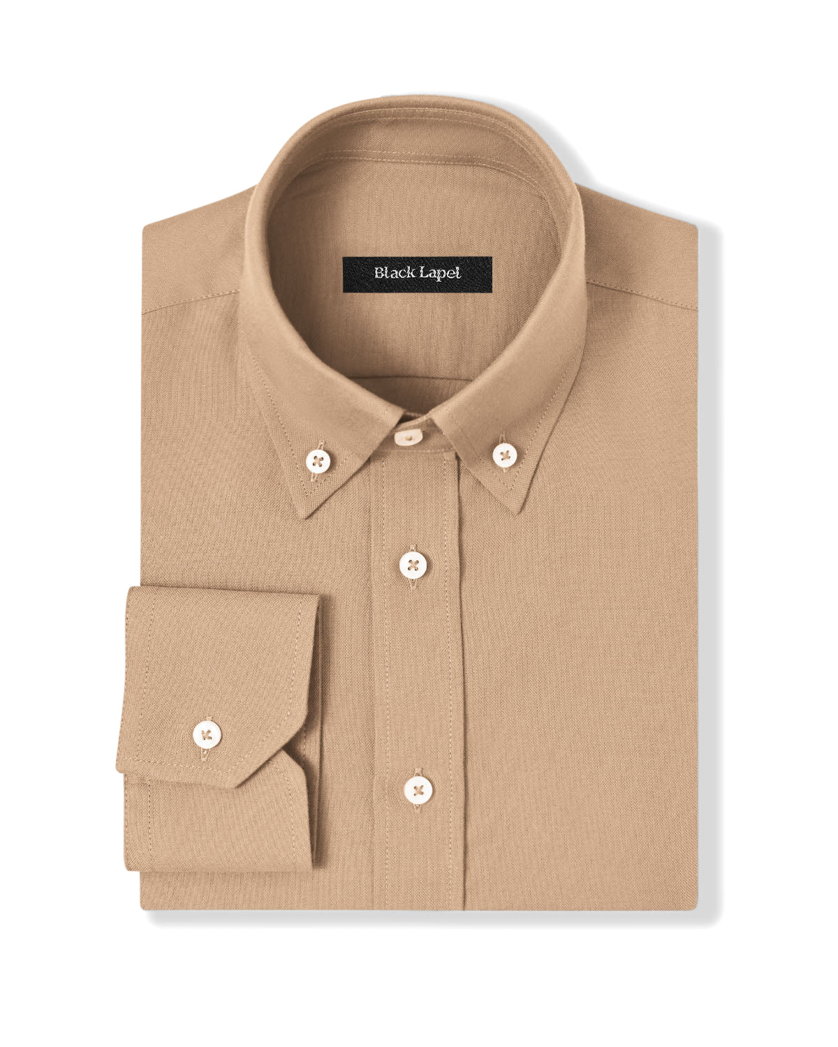 custom dress shirt company Tan Brushed Oxford Custom Dress Shirt
