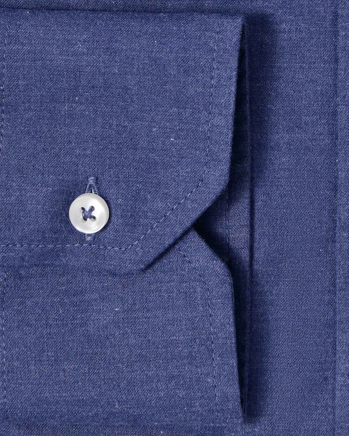 Natural Stretch Dark Blue Brushed Twill Dress Shirt 3