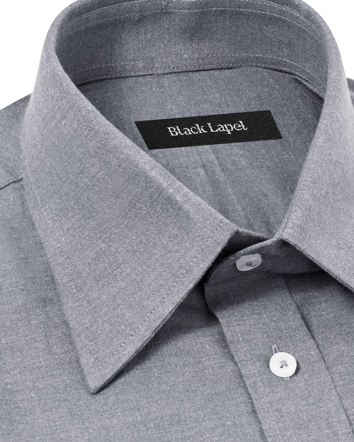 Natural Stretch Light Grey Brushed Twill Dress Shirt 2