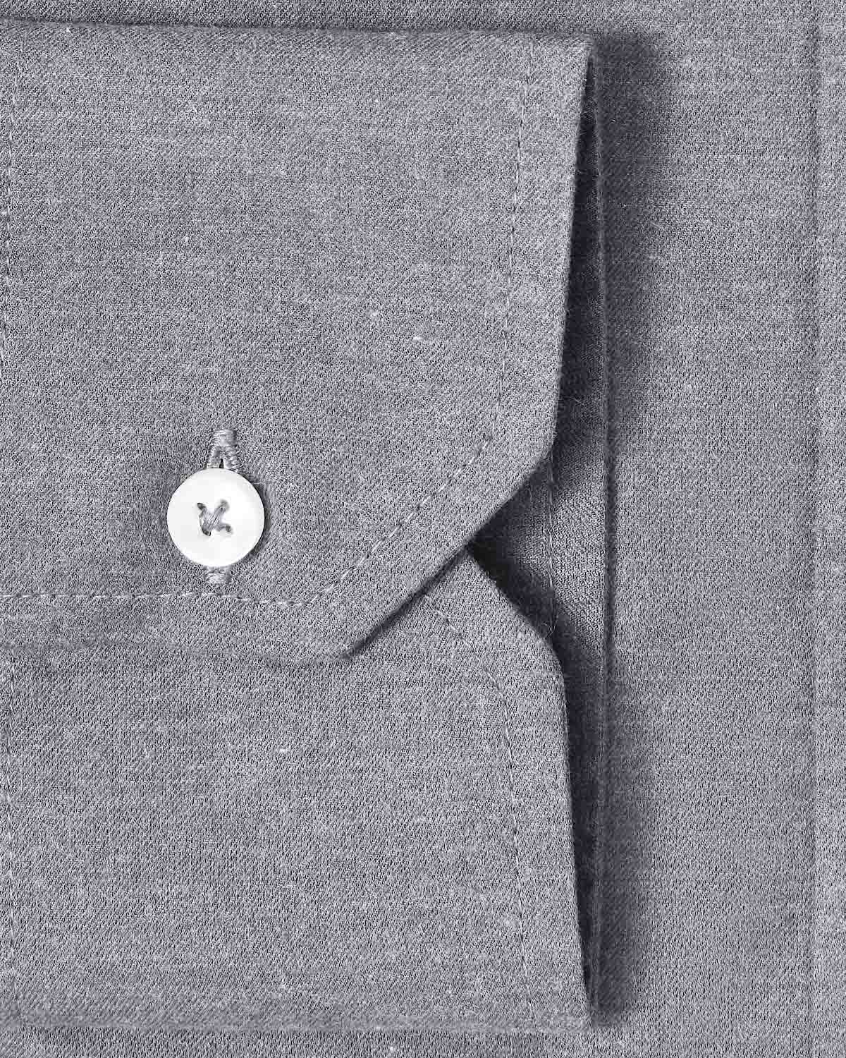 Natural Stretch Light Grey Brushed Twill Dress Shirt 3