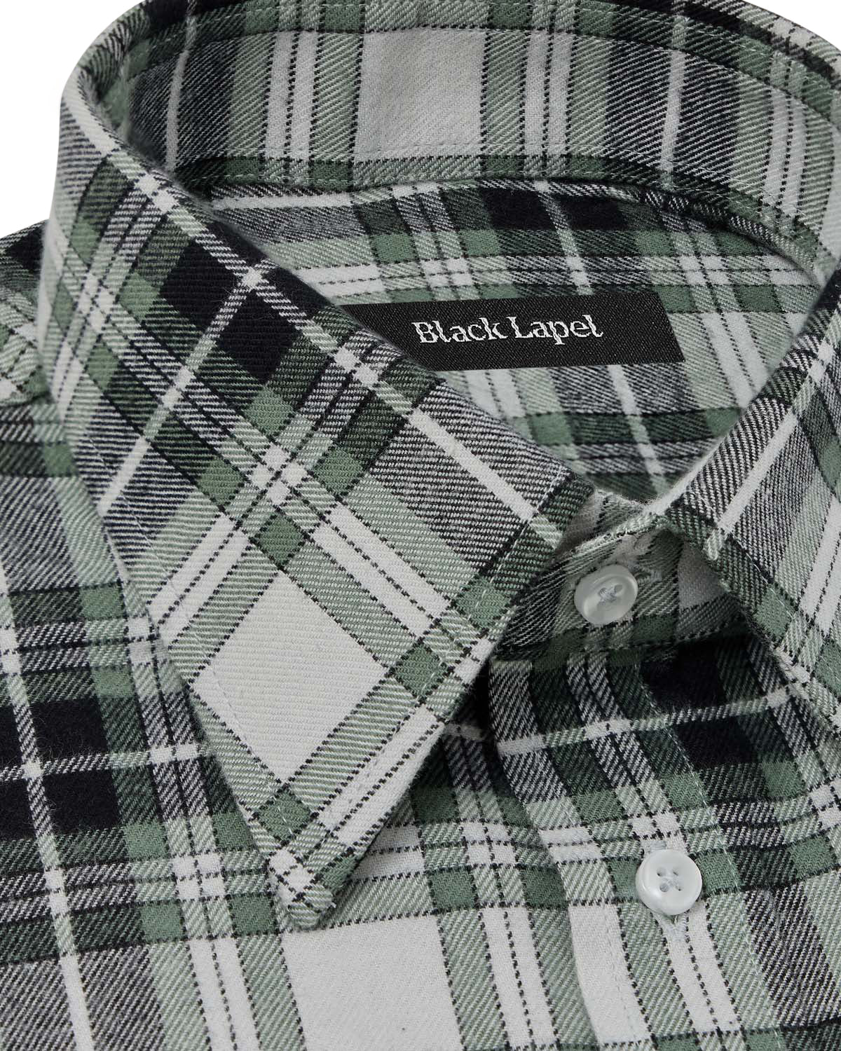 Sage Green Plaid Flannel Shirt 2