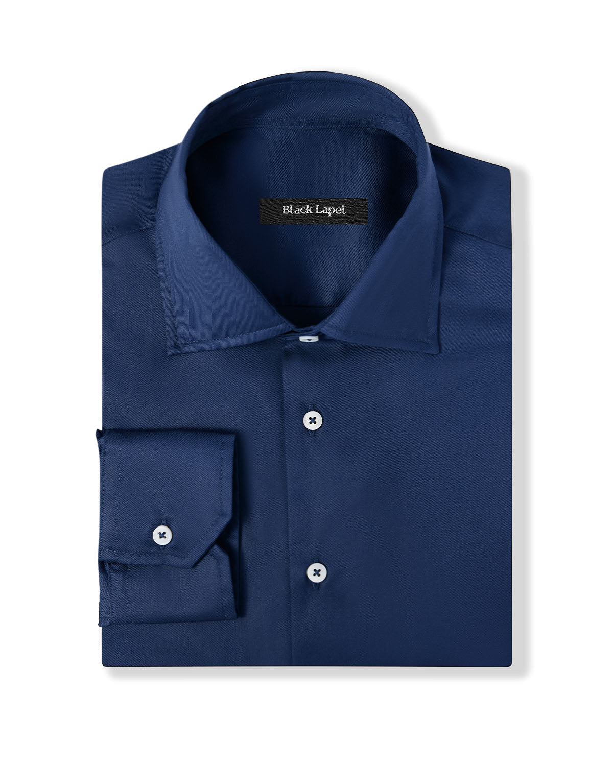 Easy-Care Navy Twill Custom Dress Shirt Easy-Care Navy Twill Custom Dress Shirt