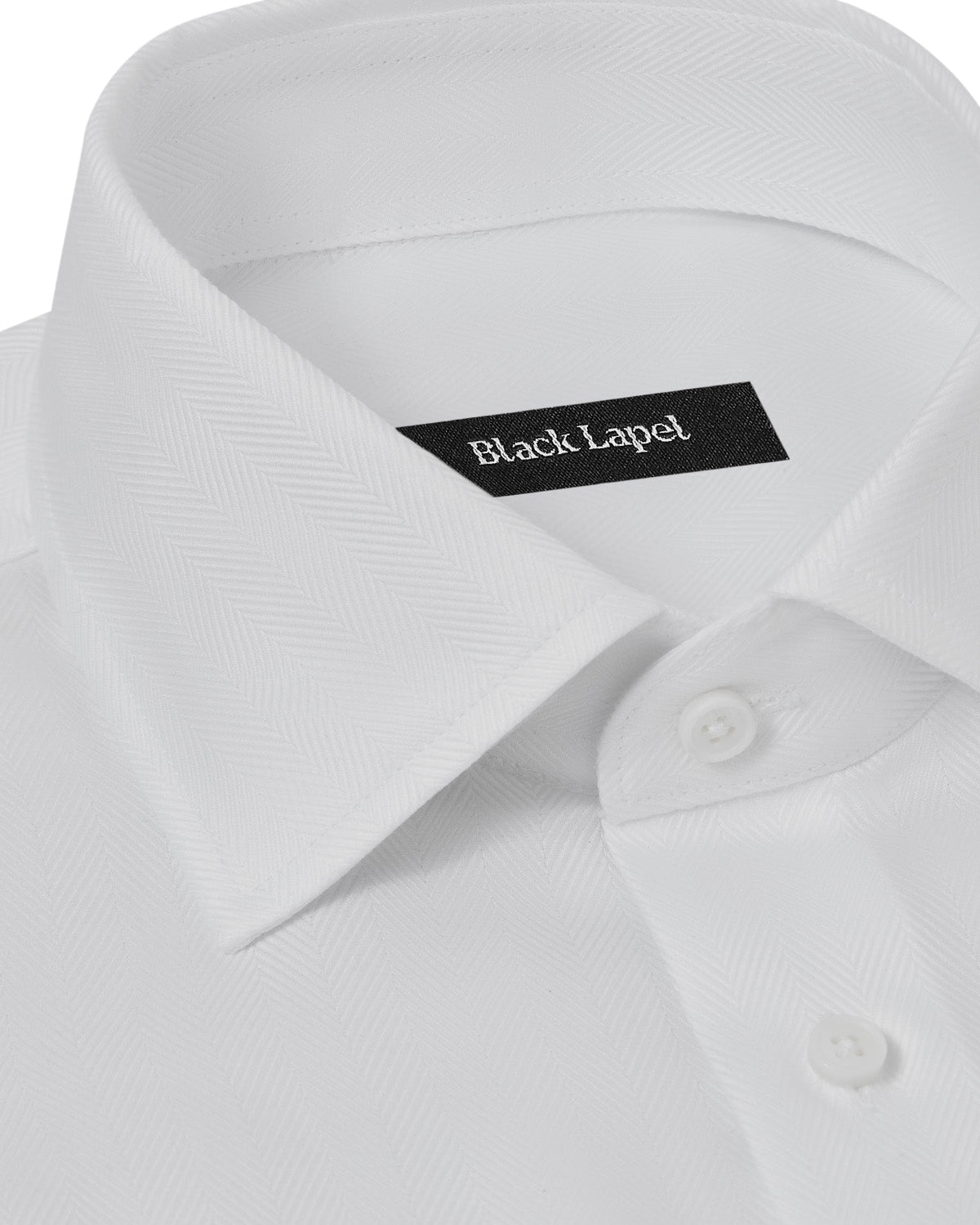 Easy-Care White Herringbone Dress Shirt 2