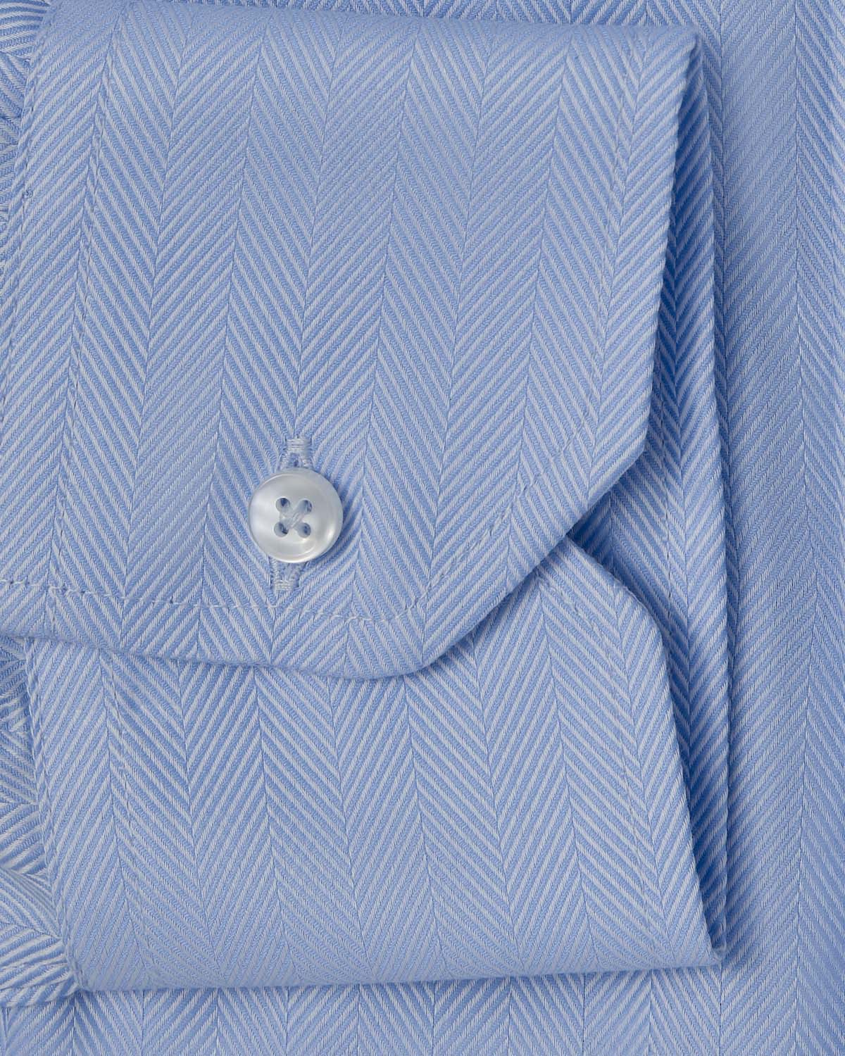 Easy-Care Light Blue Herringbone Dress Shirt 3