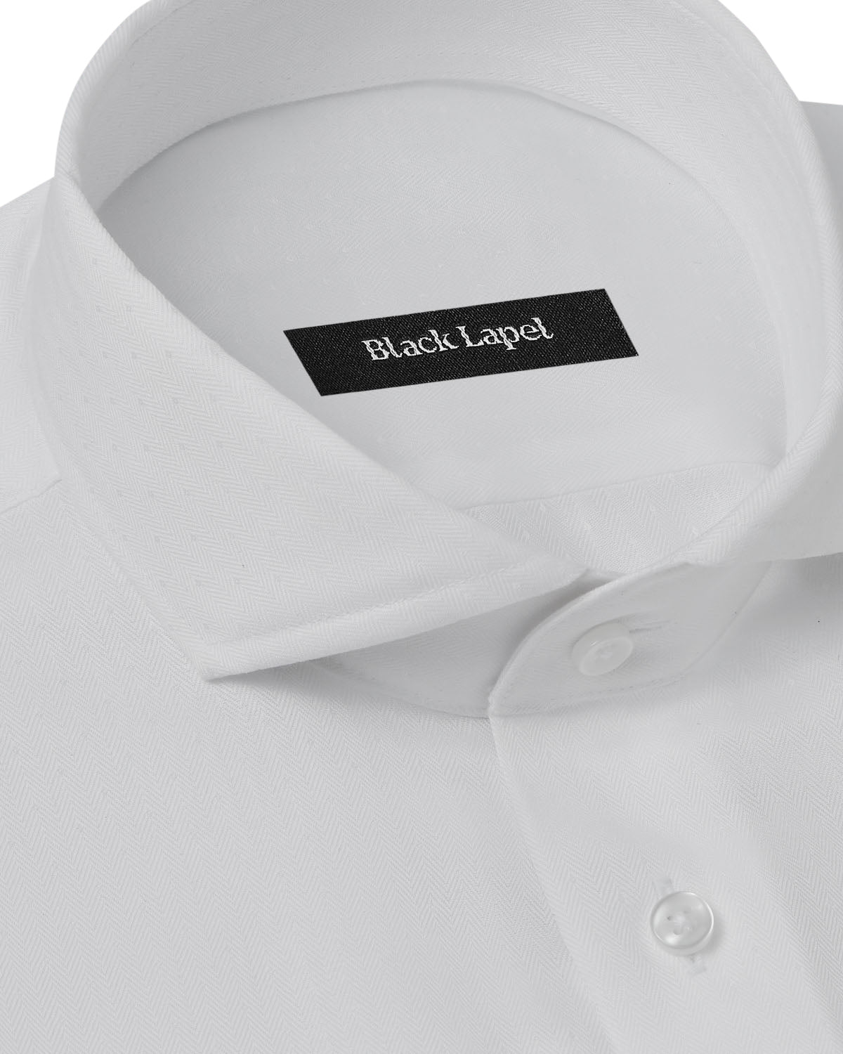 Easy-Care White Herringbone Dot Dress Shirt 2