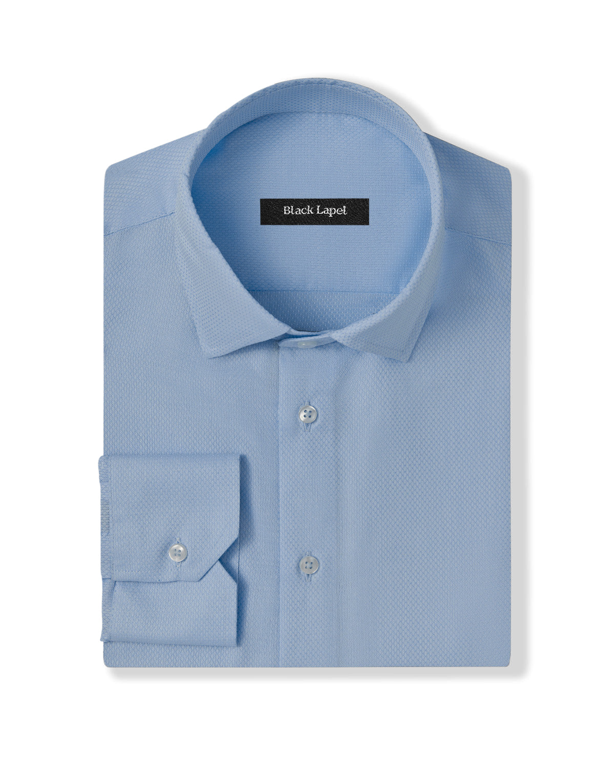 Natural Stretch Light Blue Diamond Weave Custom Dress Shirt Natural Stretch Light Blue Diamond Weave Custom Dress Shirt