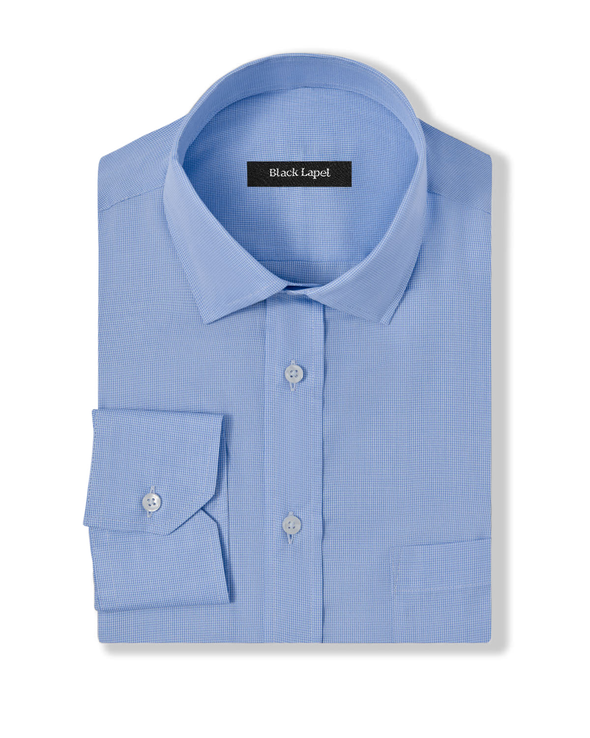 Light Blue Mini Houndstooth Dress Shirt 1