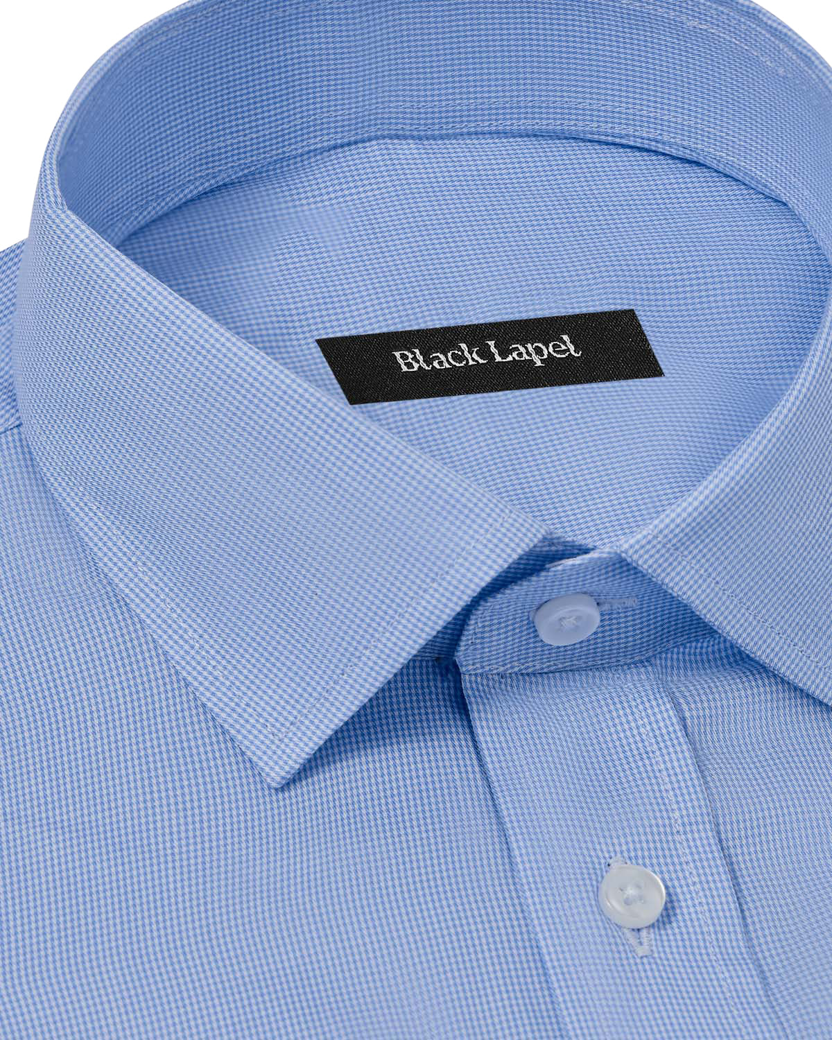 Light Blue Mini Houndstooth Dress Shirt 2
