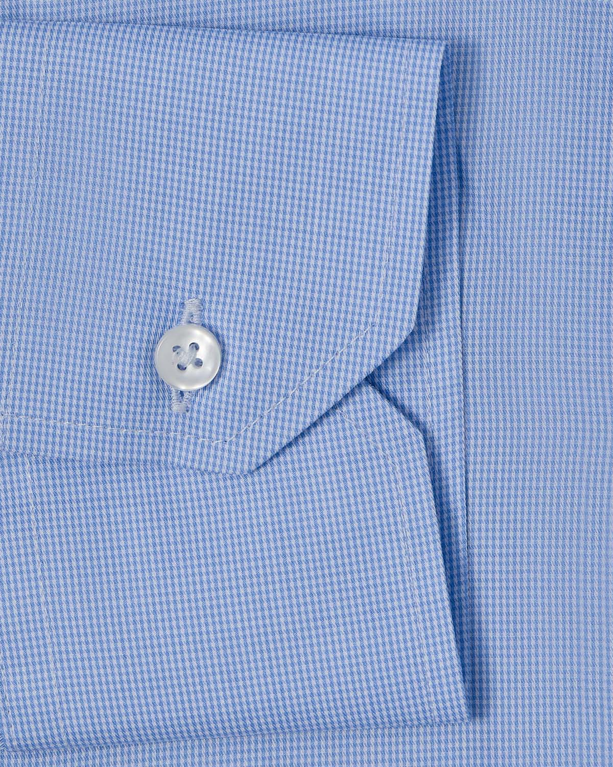 Light Blue Mini Houndstooth Dress Shirt 3