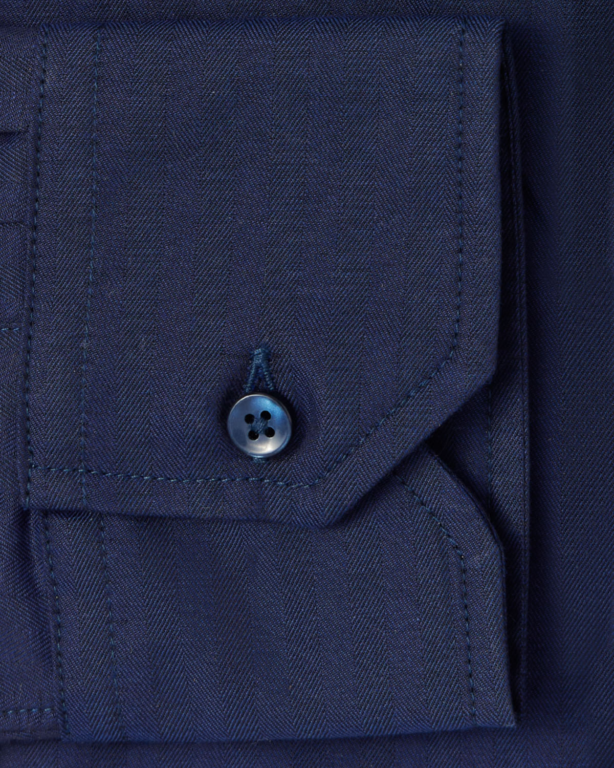 Solid Navy Herringbone Dress Shirt 3