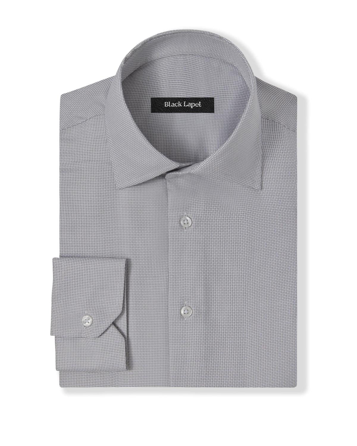 Easy-Care Grey Plain Weave Dress Shirt 1