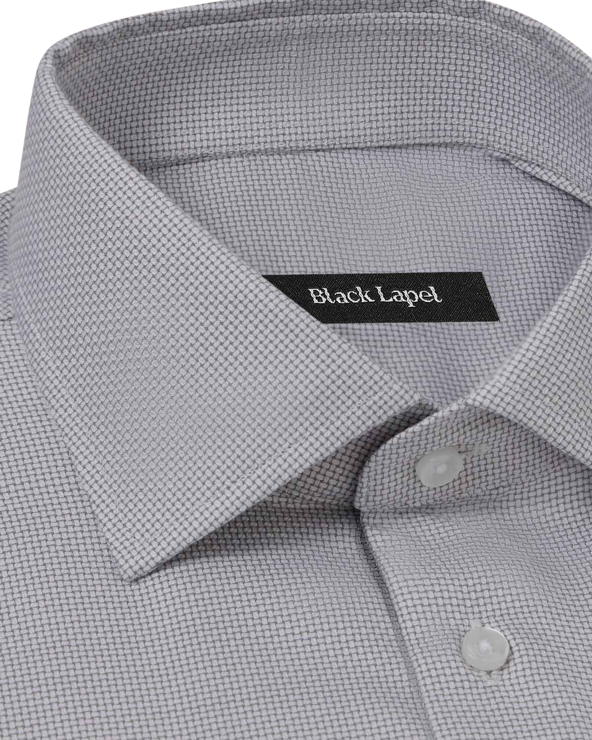 Easy-Care Grey Plain Weave Dress Shirt 2
