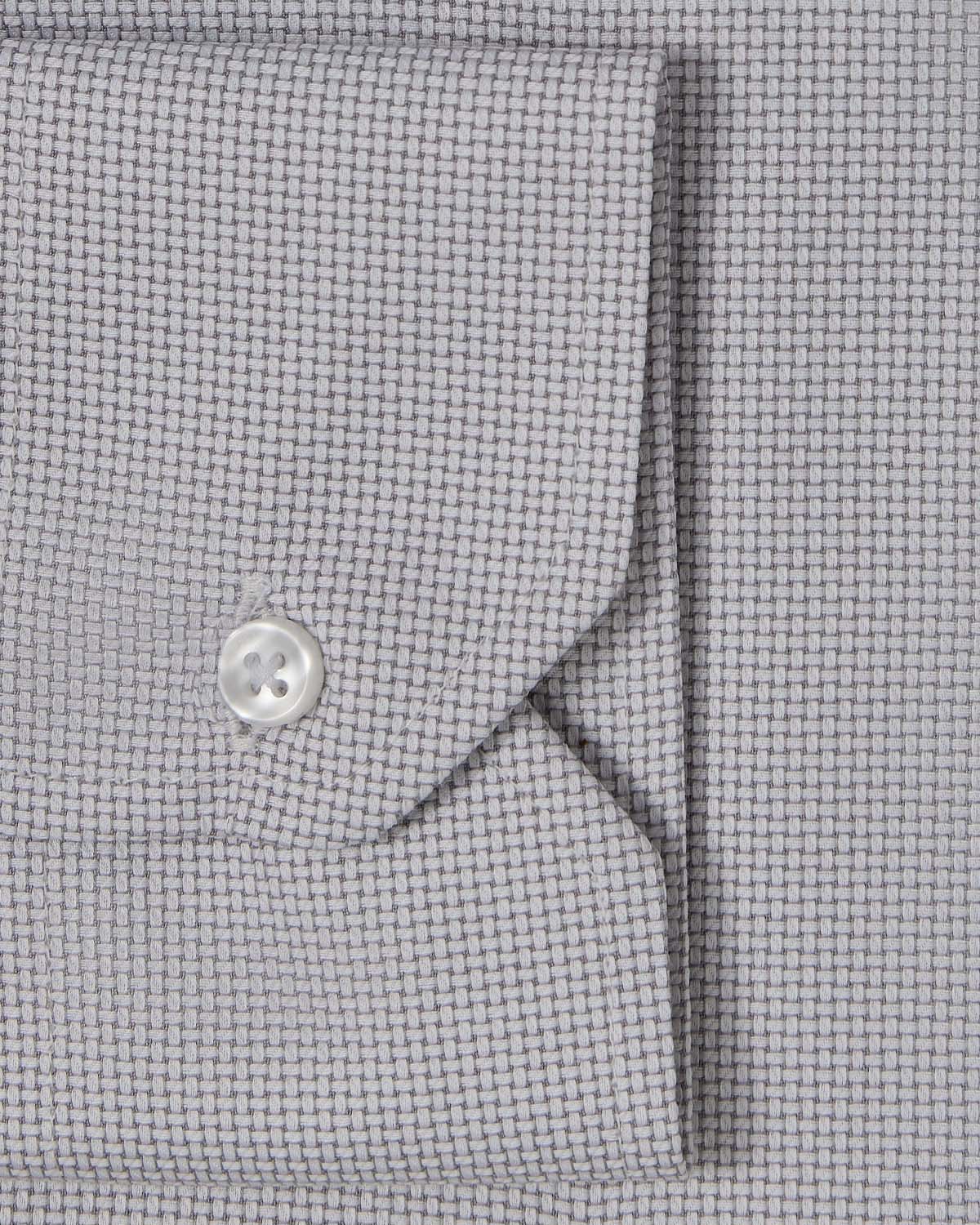 Easy-Care Grey Plain Weave Dress Shirt 3