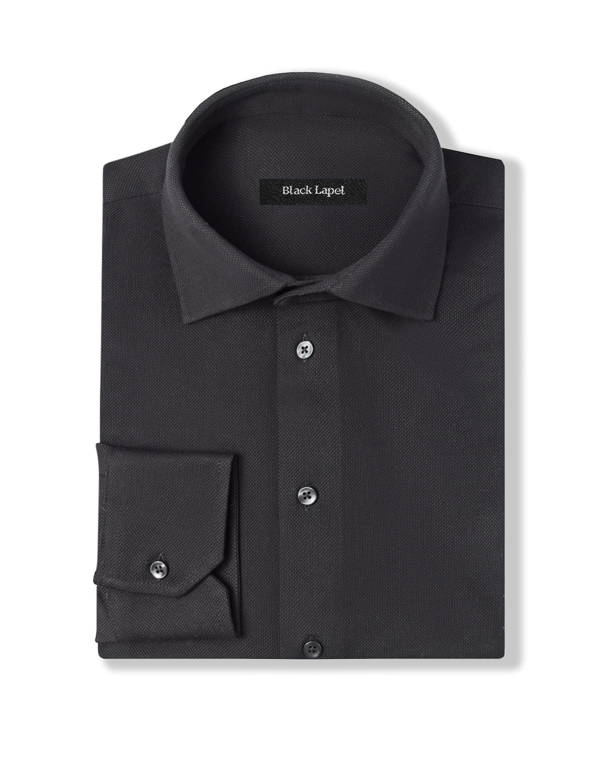 Black Performance Pique Knit Shirt 1