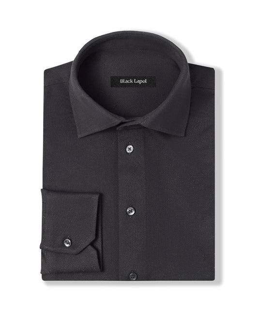 Black Performance Pique Knit Shirt 1