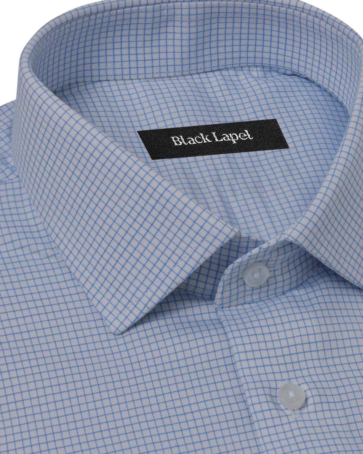 Cornerstone Light Blue Graph Check Dress Shirt 2