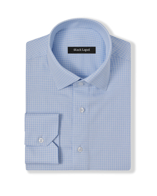 Cornerstone White and Blue Graph Check Dress Shirt 1