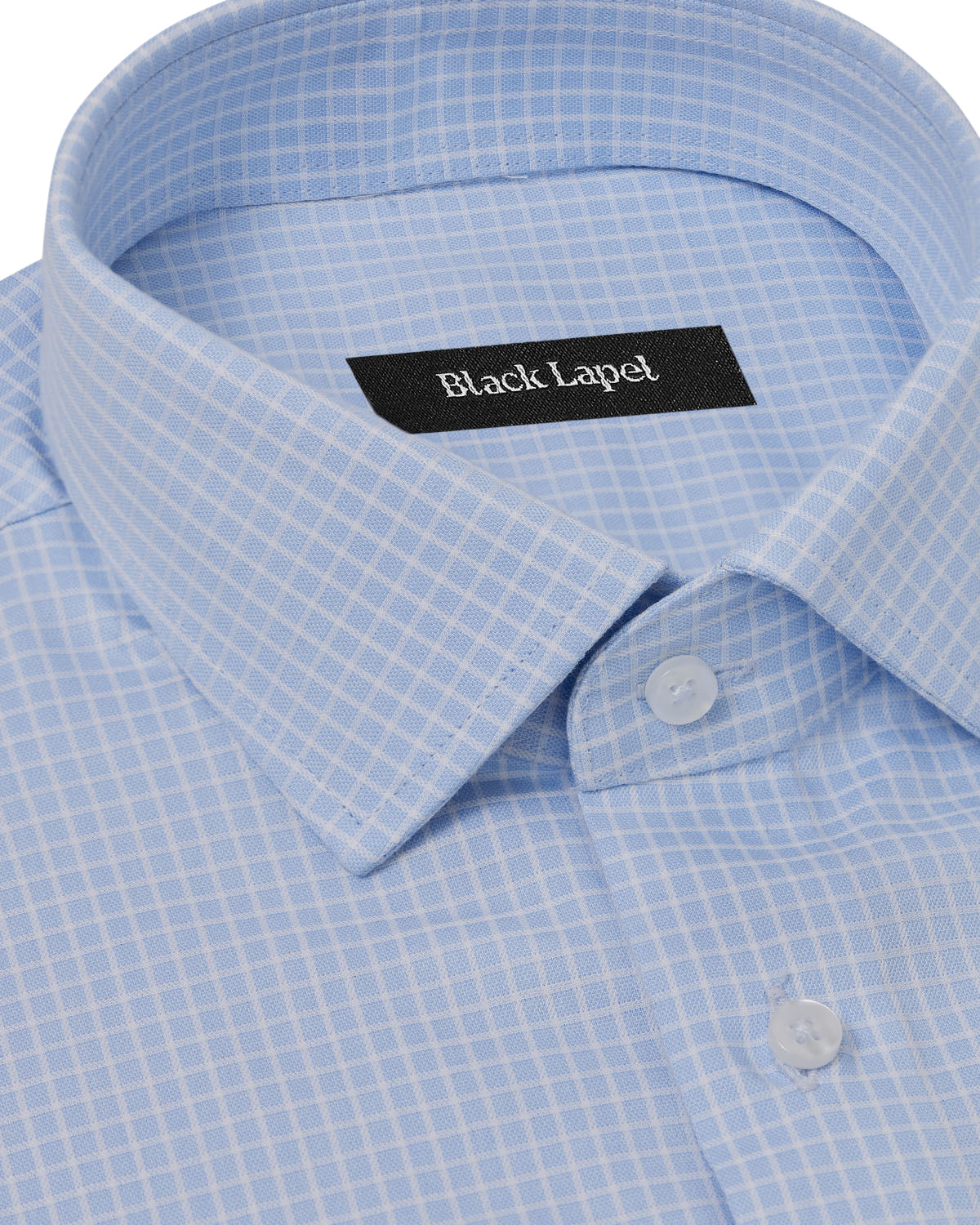 Cornerstone White and Blue Graph Check Dress Shirt 2