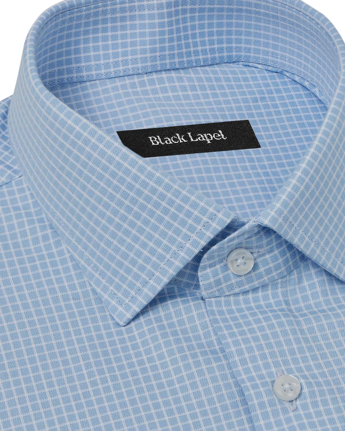 Cornerstone Sky Blue Graph Check Dress Shirt 2