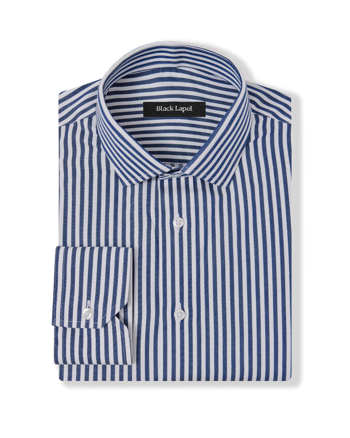 Cornerstone Dark Blue Bengal Stripe Custom Dress Shirt Cornerstone Dark Blue Bengal Stripe Custom Dress Shirt