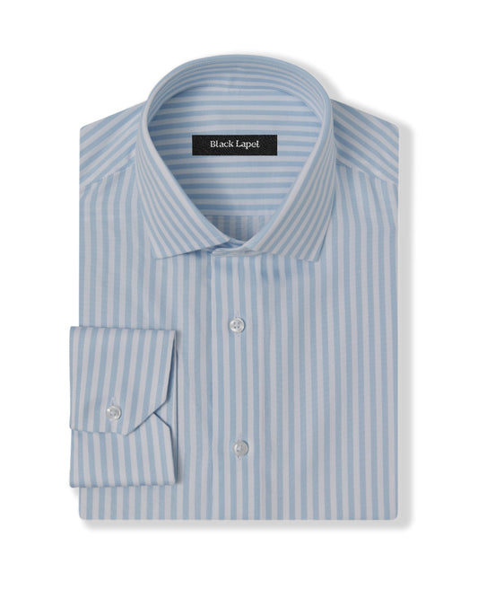 Cornerstone Light Blue Bengal Stripe Dress Shirt 1