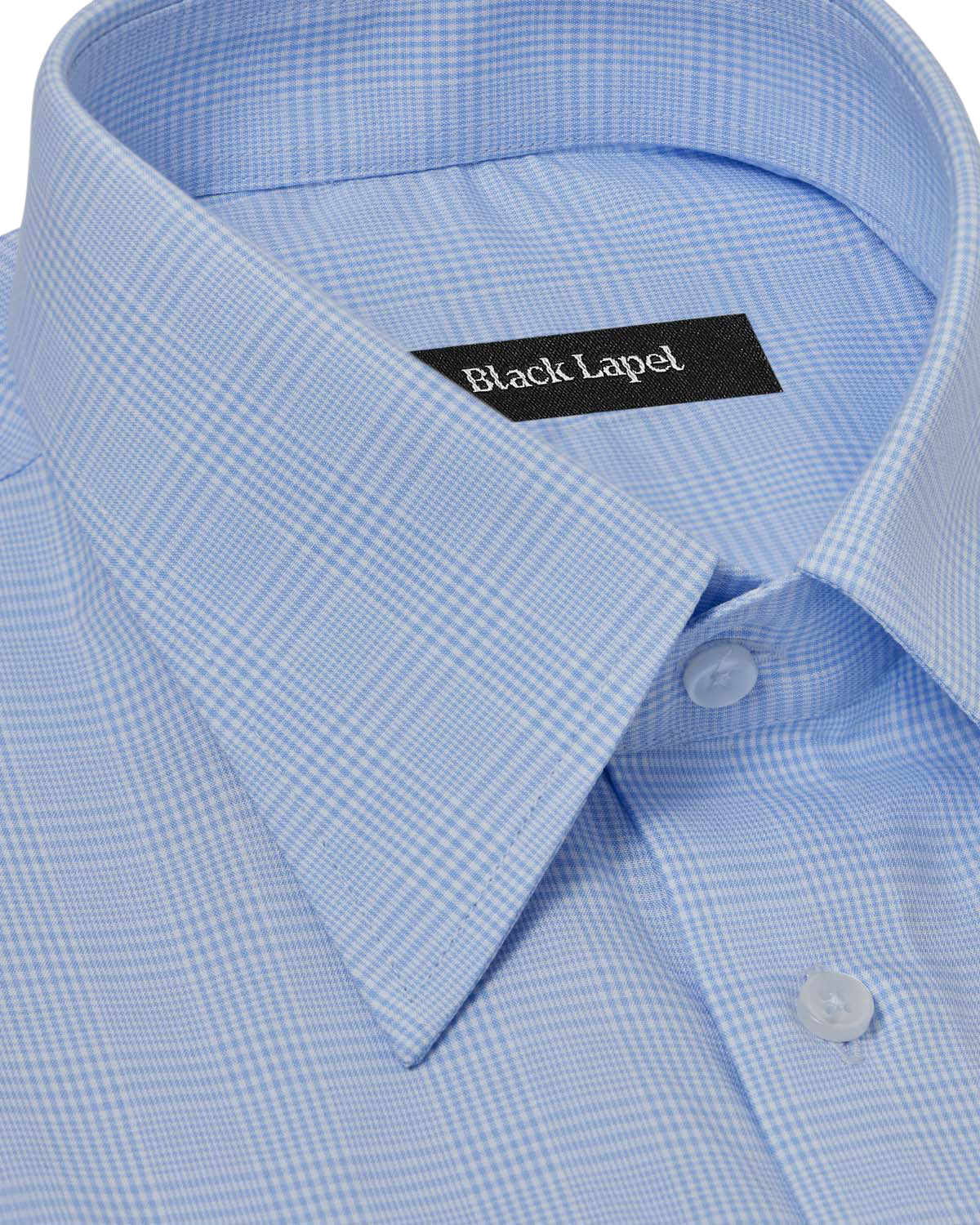 Easy-Care Blue Prince of Wales Check Dress Shirt 2