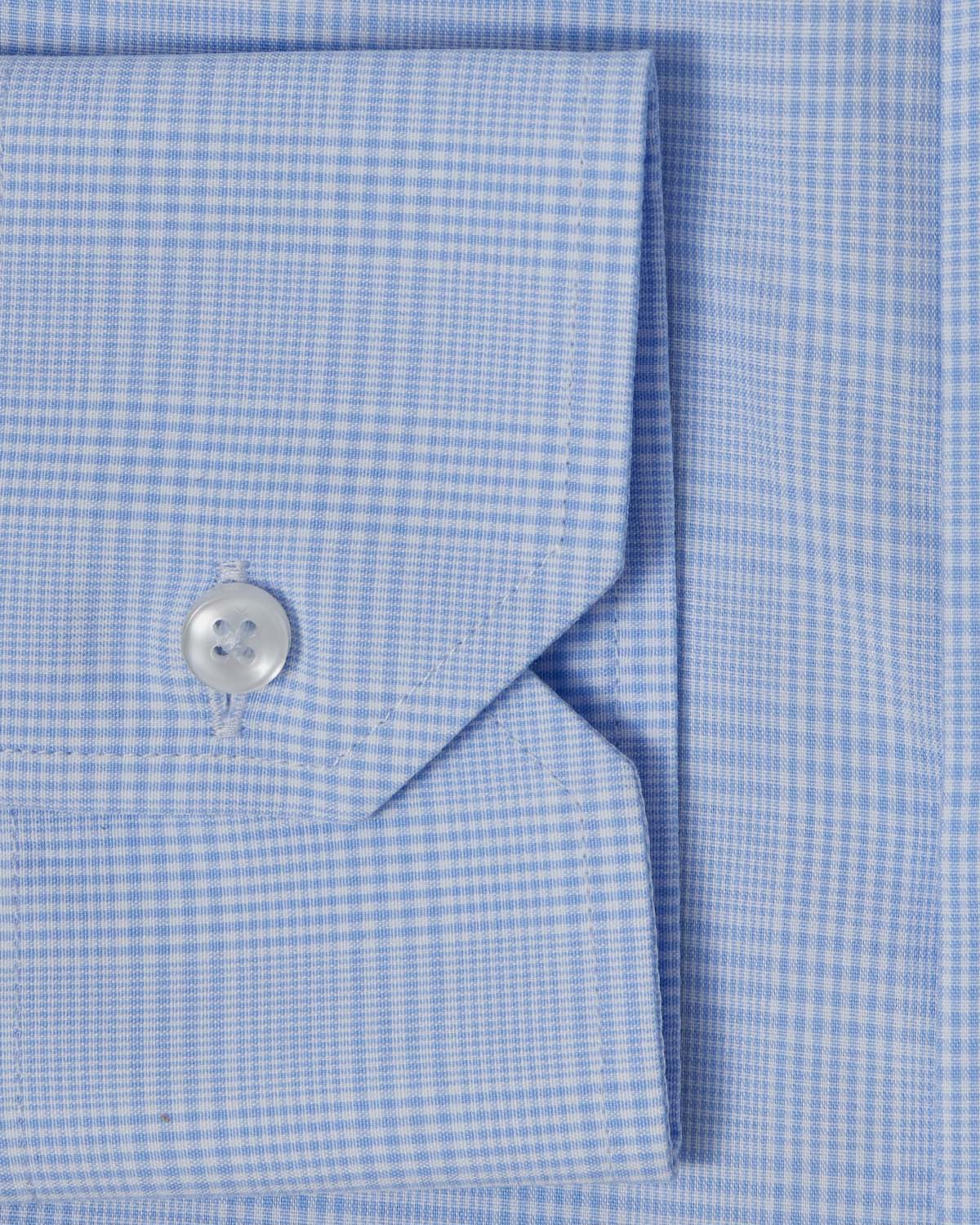 Easy-Care Blue Prince of Wales Check Dress Shirt 3