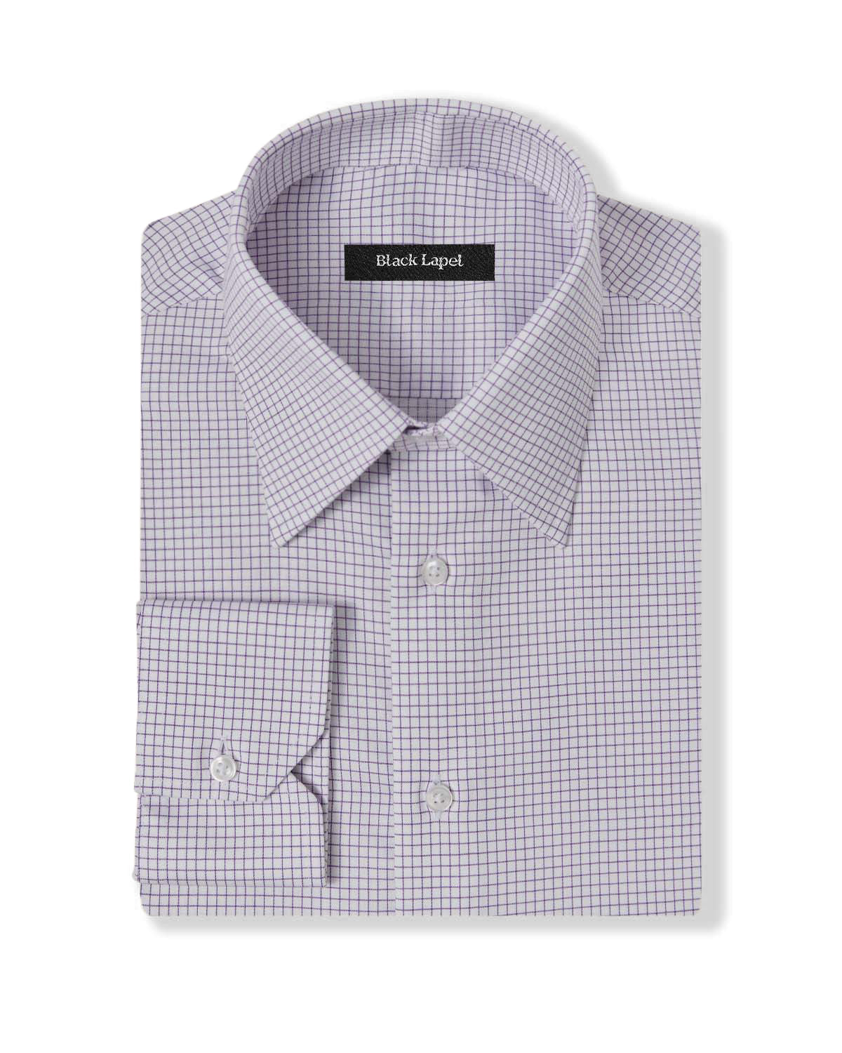 Easy-Care Lavender Graph Check Custom Dress Shirt Easy-Care Lavender Graph Check Custom Dress Shirt