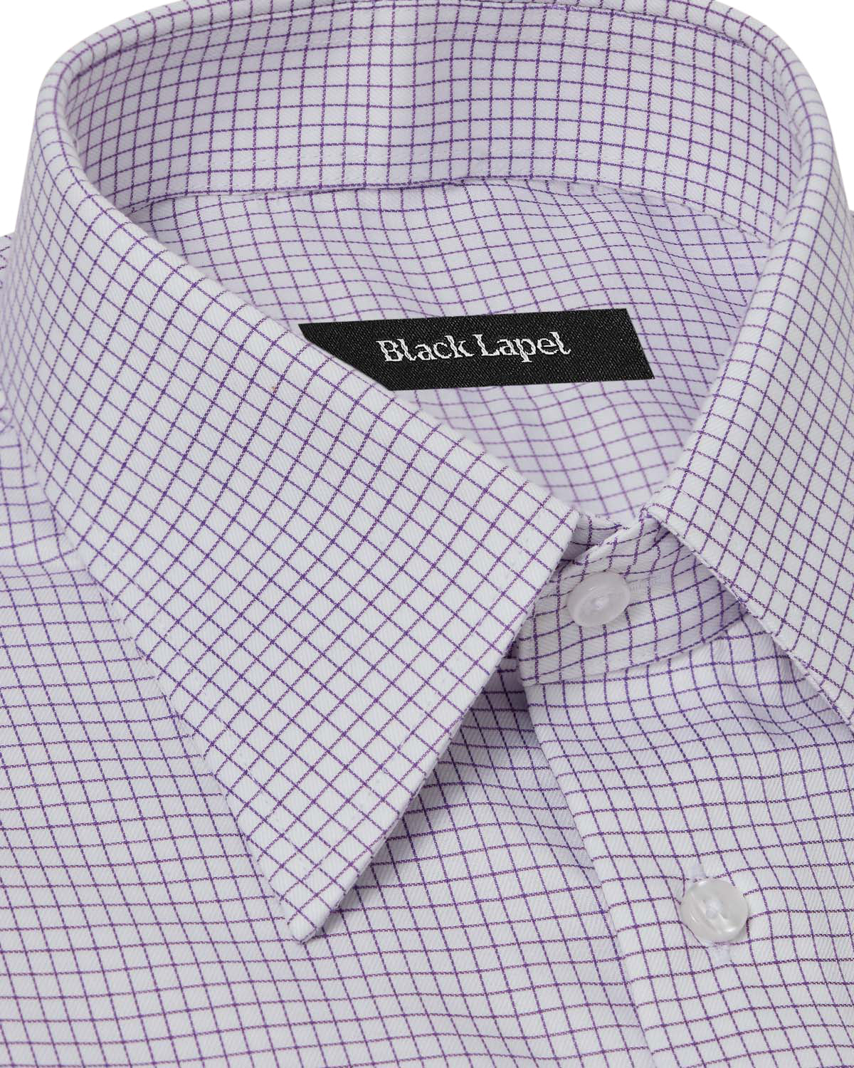 Easy-Care Lavender Graph Check Dress Shirt 2