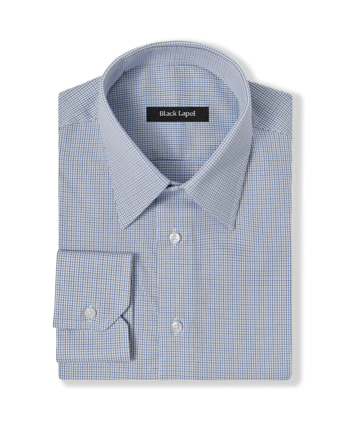 Easy-Care Blue Tattersall Dress Shirt 1