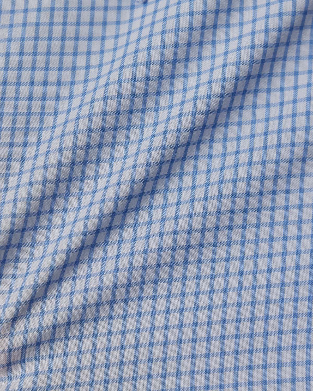 Natural Stretch Blue Graph Check Dress Shirt 4