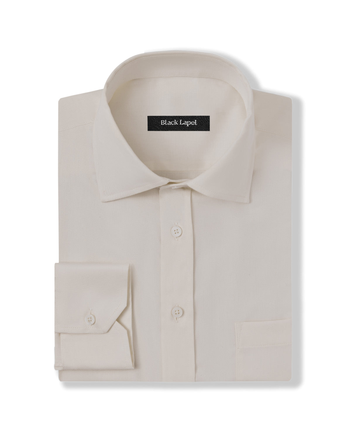 Easy-Care Ivory Fine Twill Dress Shirt 1