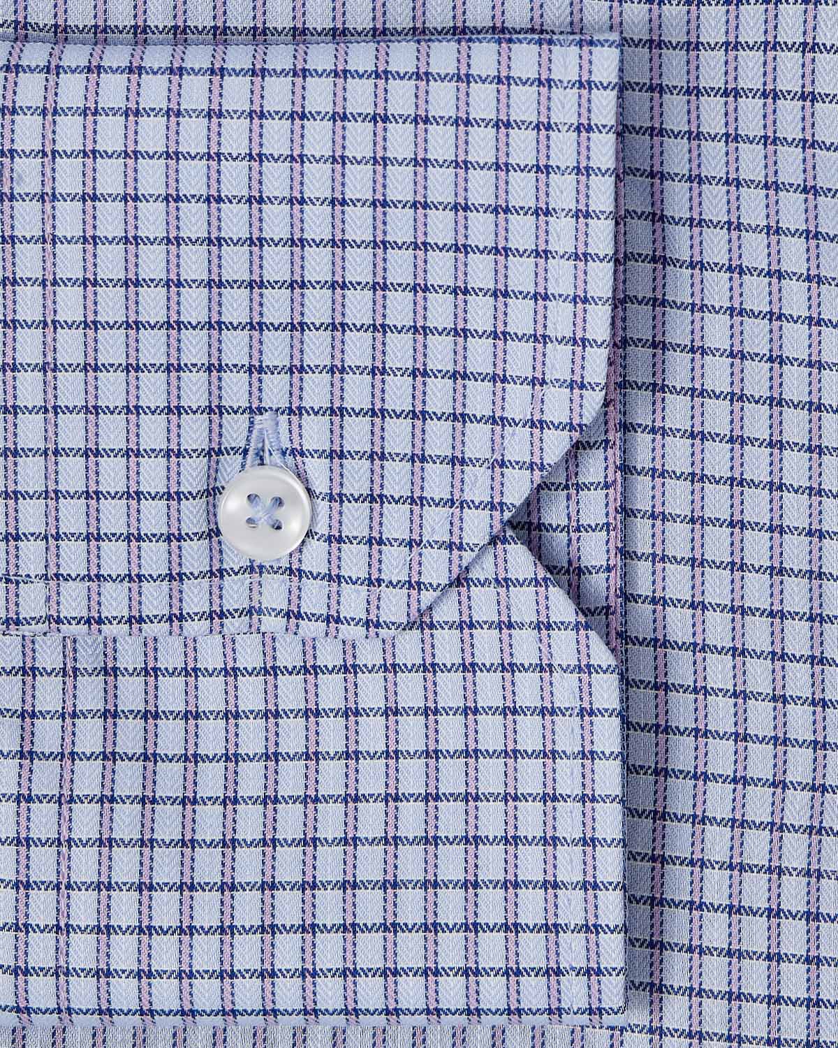 Natural Stretch Pink and Blue Graph Check Dress Shirt 3