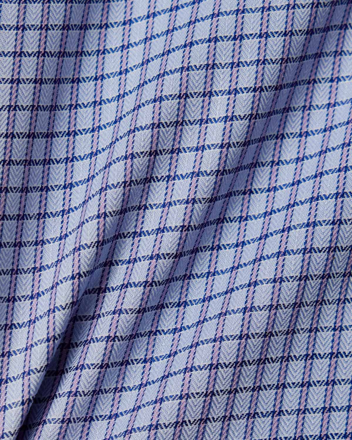 Natural Stretch Pink and Blue Graph Check Dress Shirt 4