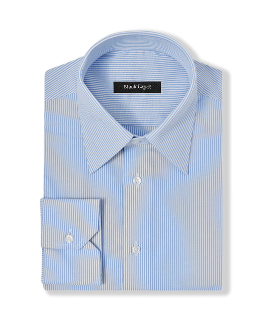 Easy-Care Light Blue Bar Stripe Dress Shirt 1
