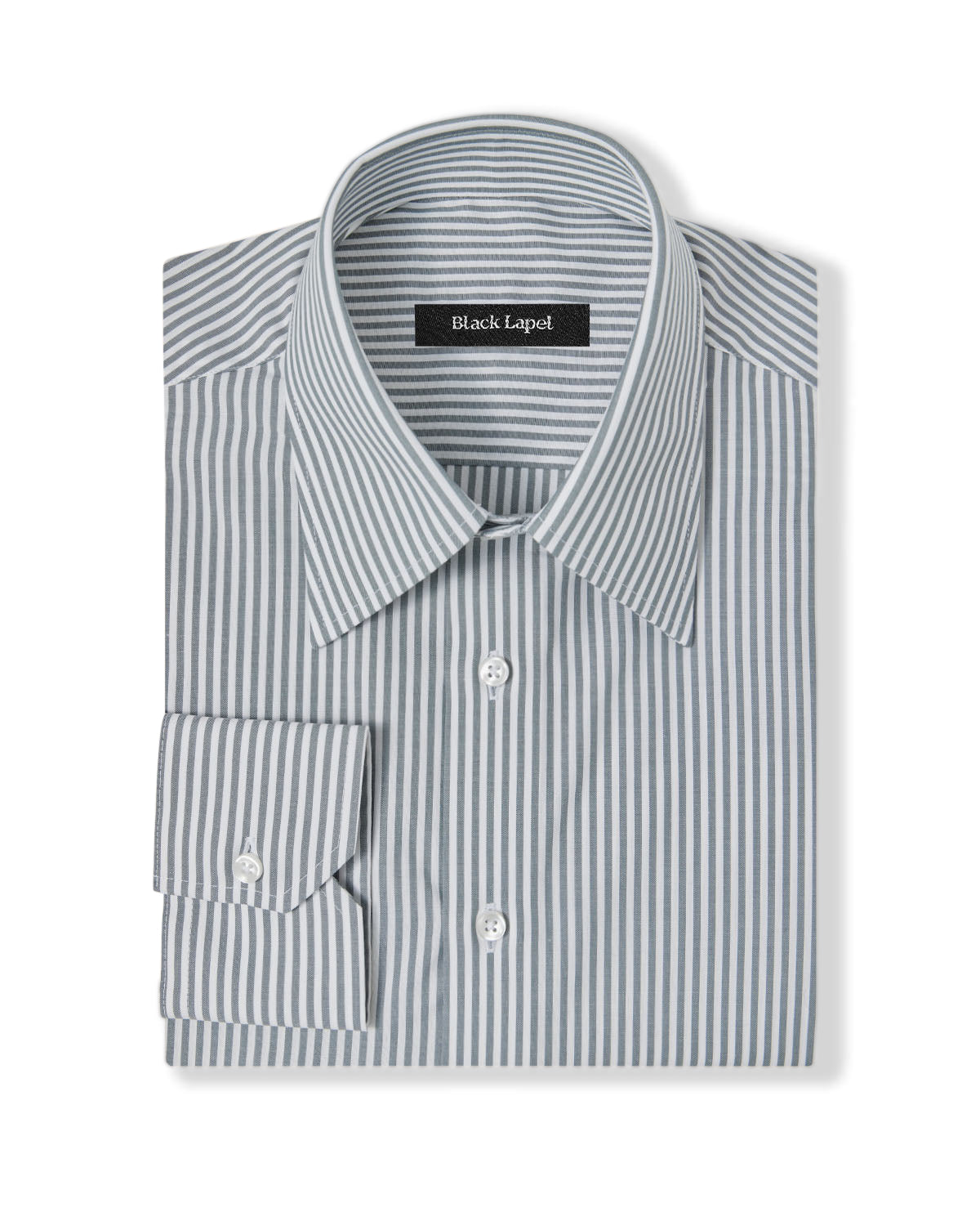 Easy-Care Grey Bar Stripe Custom Dress Shirt Easy-Care Grey Bar Stripe Custom Dress Shirt