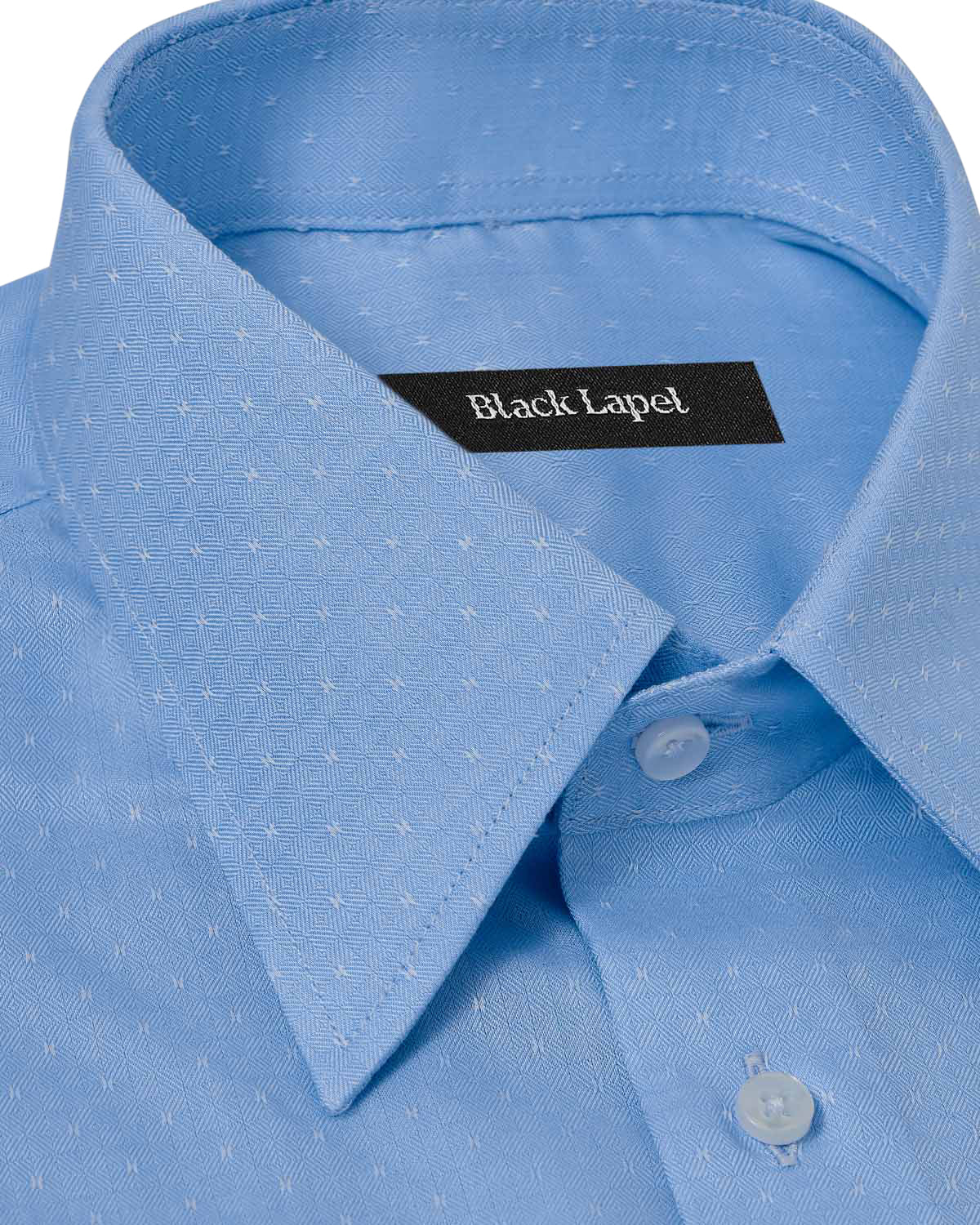 Natural Stretch Light Blue Ditsy Print Dress Shirt 2