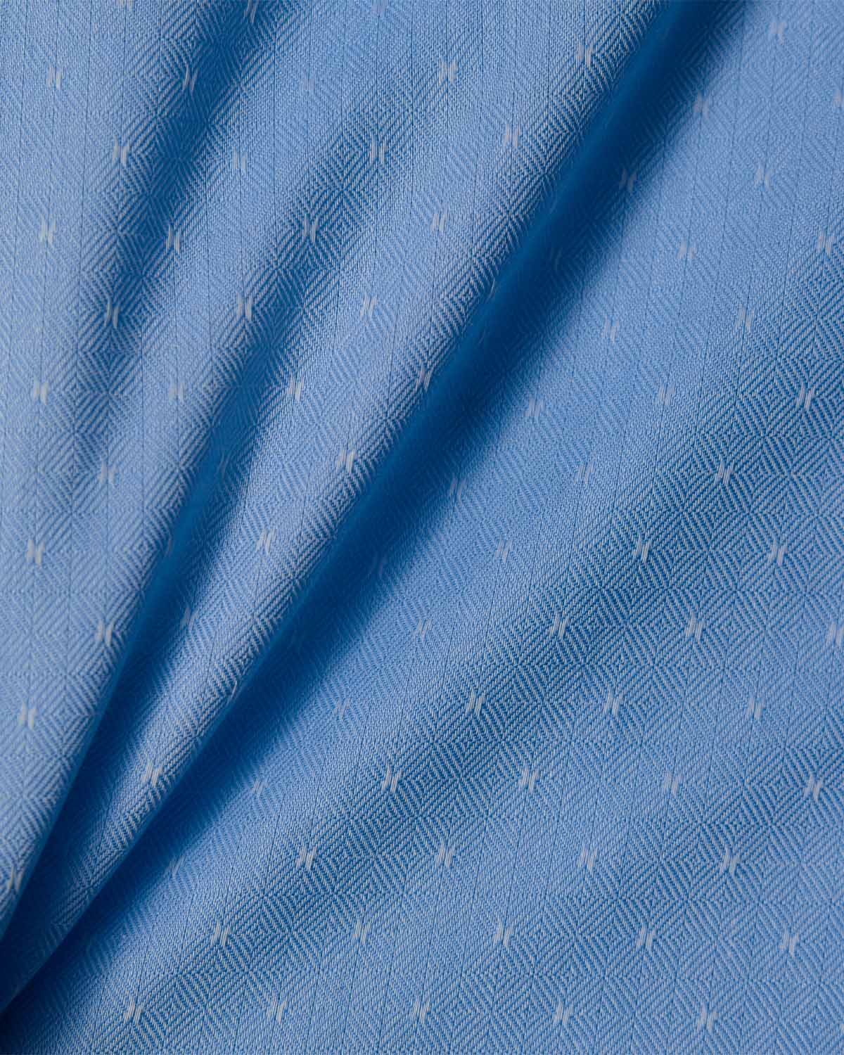 Natural Stretch Light Blue Ditsy Print Dress Shirt 4