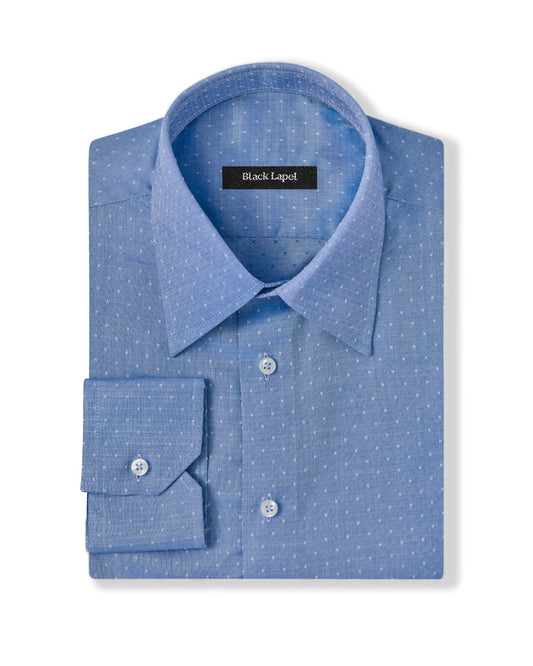 Natural Stretch Blue Mini Ditsy Dress Shirt 1
