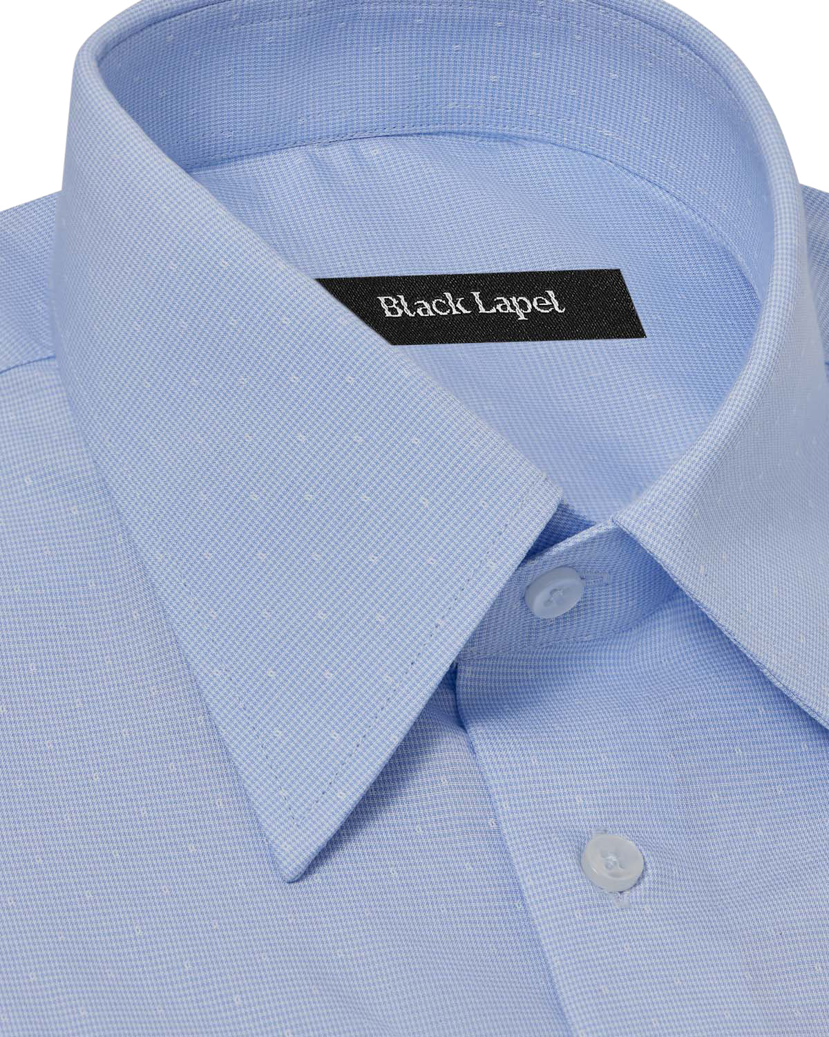 Easy-Care Light Blue Dot Weave Dress Shirt 2