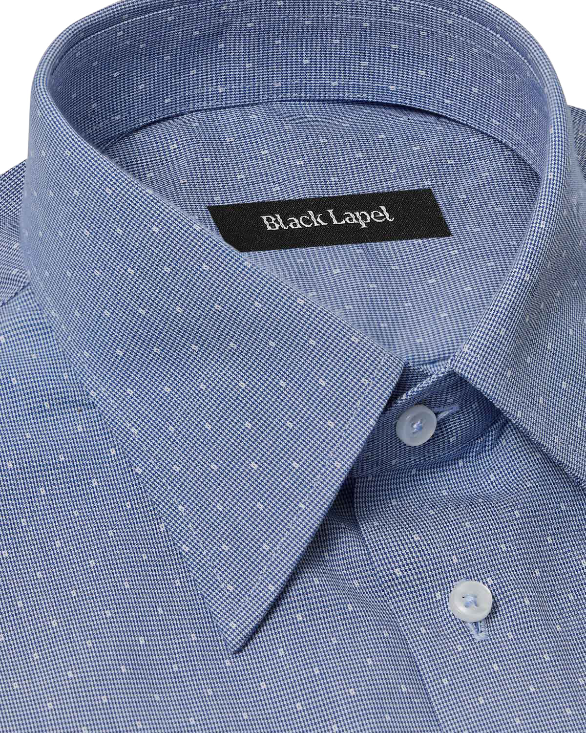 Easy-Care Blue Dot Weave Dress Shirt 2