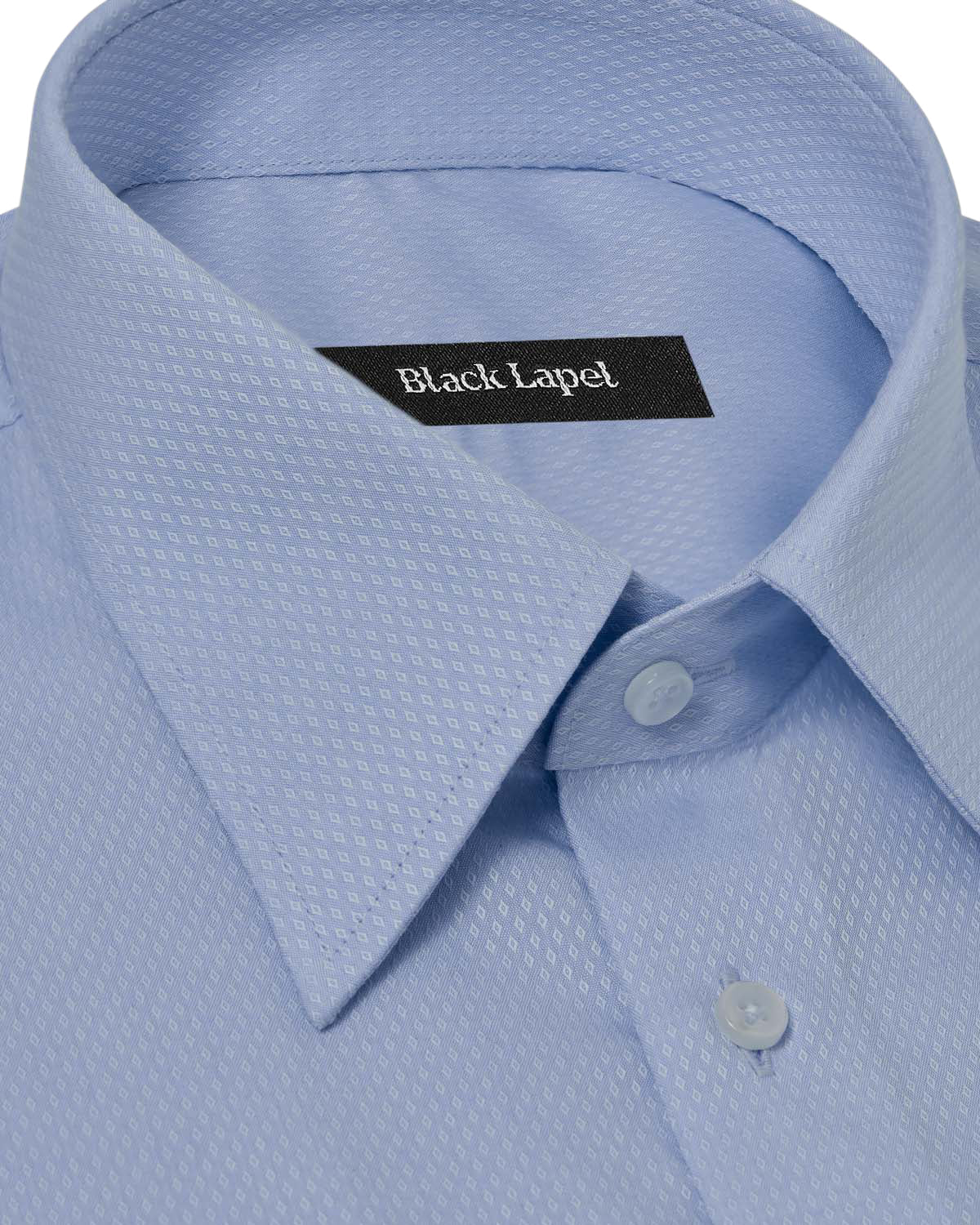 Easy-Care Light Blue Diamond Weave Dress Shirt 2