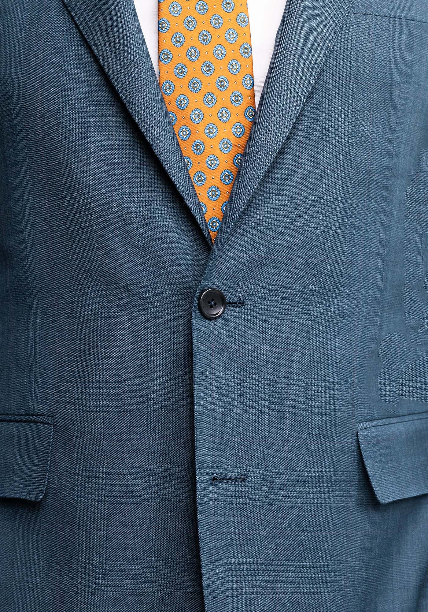 Teal Glen Plaid Merino Suit