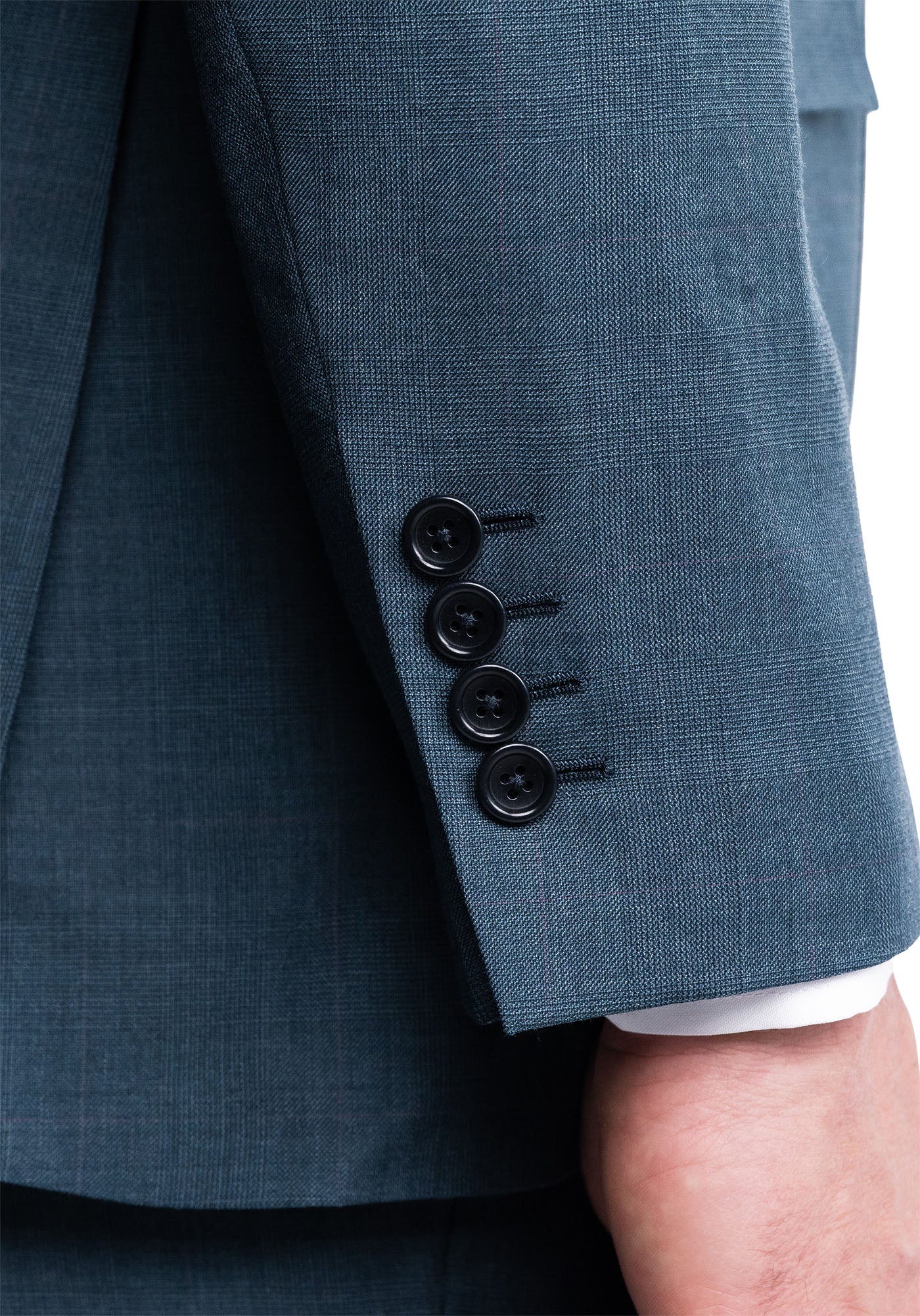 Teal Glen Plaid Merino Suit