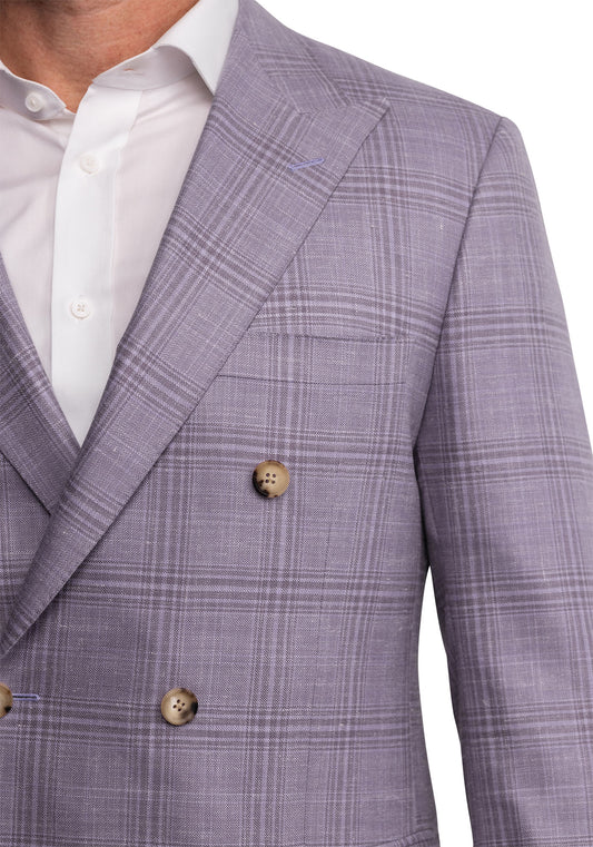 Mauve Wool Silk Linen Blazer