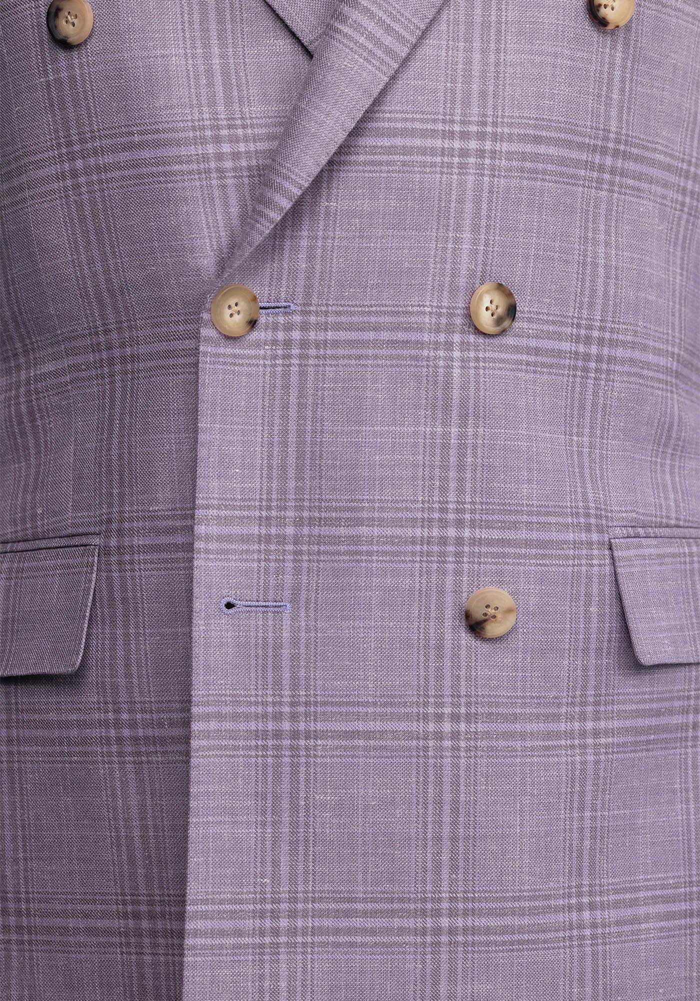 Mauve Wool Silk Linen Blazer