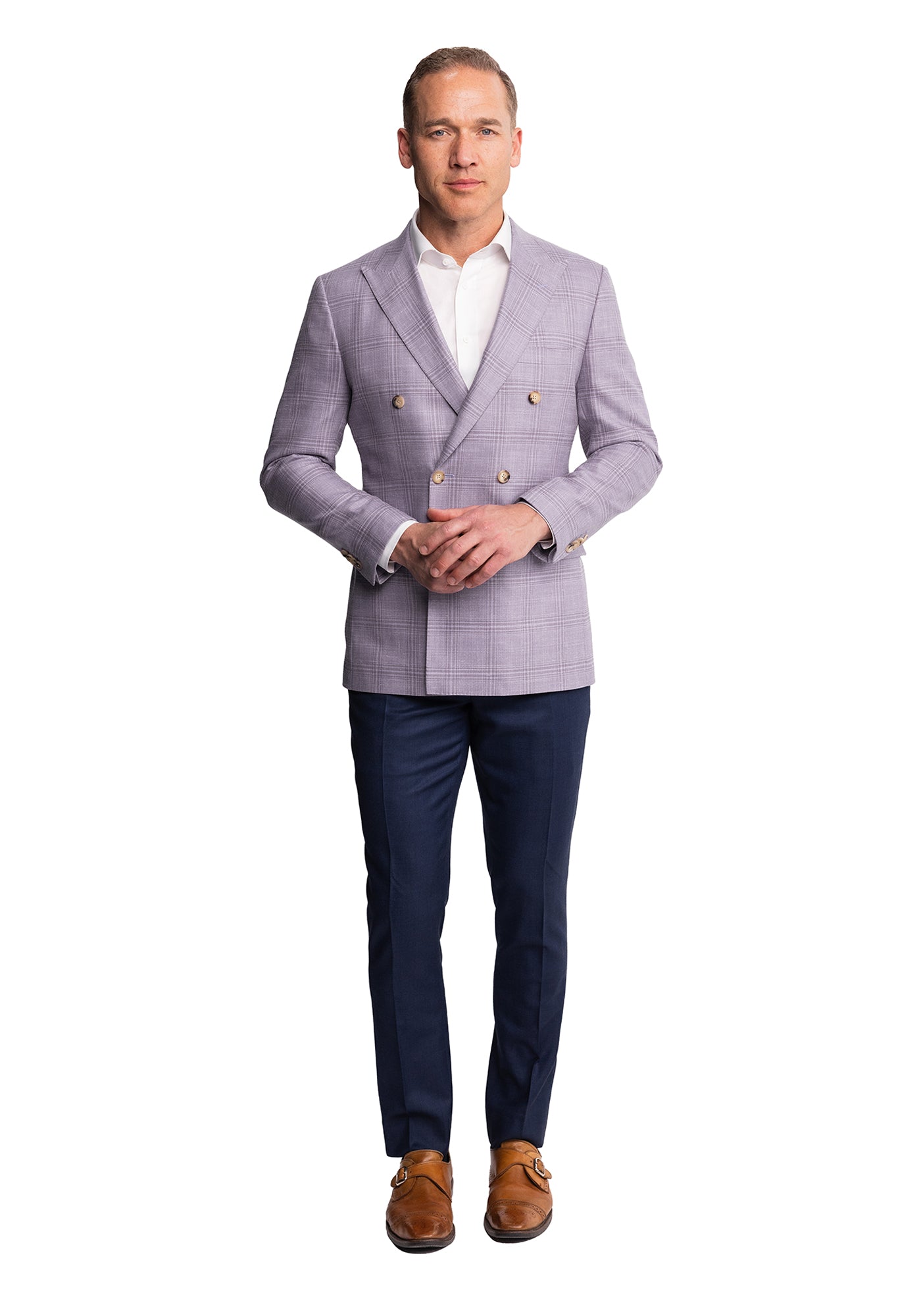 Mauve Wool Silk Linen Blazer