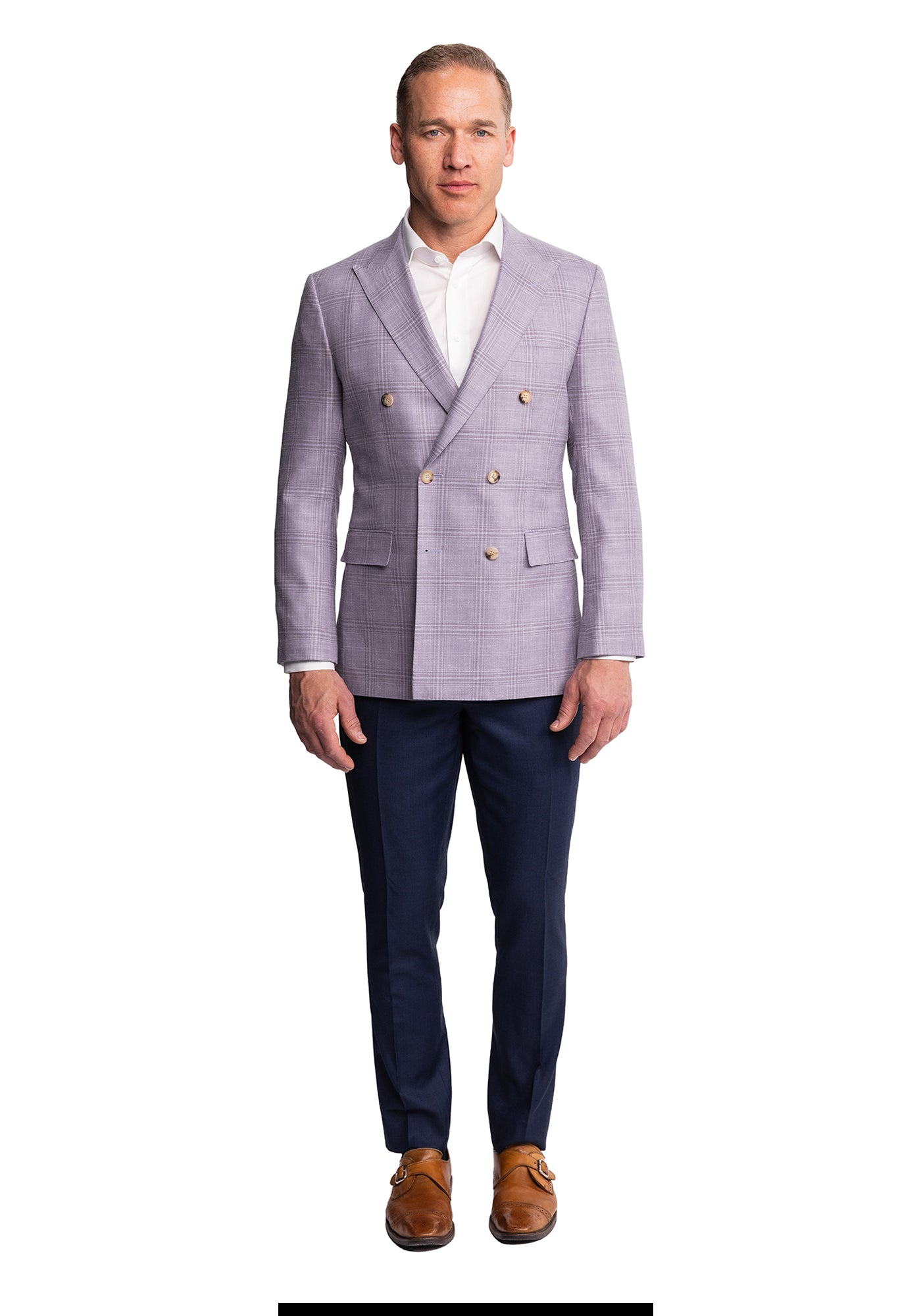 Mauve Wool Silk Linen Blazer